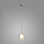 Smoke gray blown glass globe pendant light with warm glow