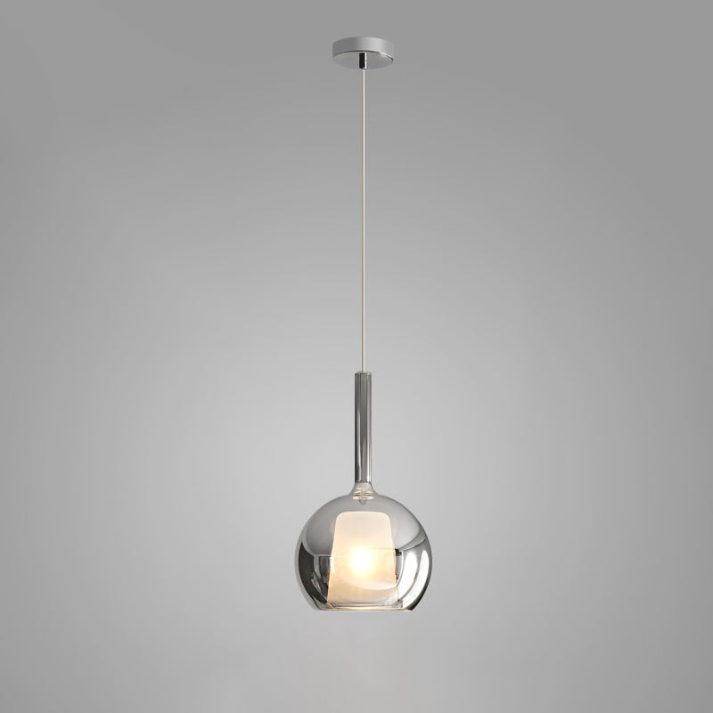 Glo Pendellampe, Tonet Blæst Glasglobus, G4 LED, Dæmpbar