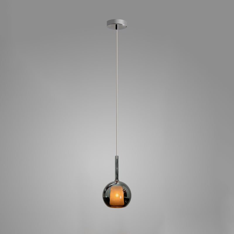 Glo Pendellampe, Tonet Blæst Glasglobus, G4 LED, Dæmpbar