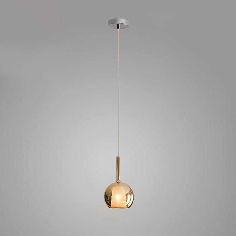 Glo Pendellampe, Tonet Blæst Glasglobus, G4 LED, Dæmpbar