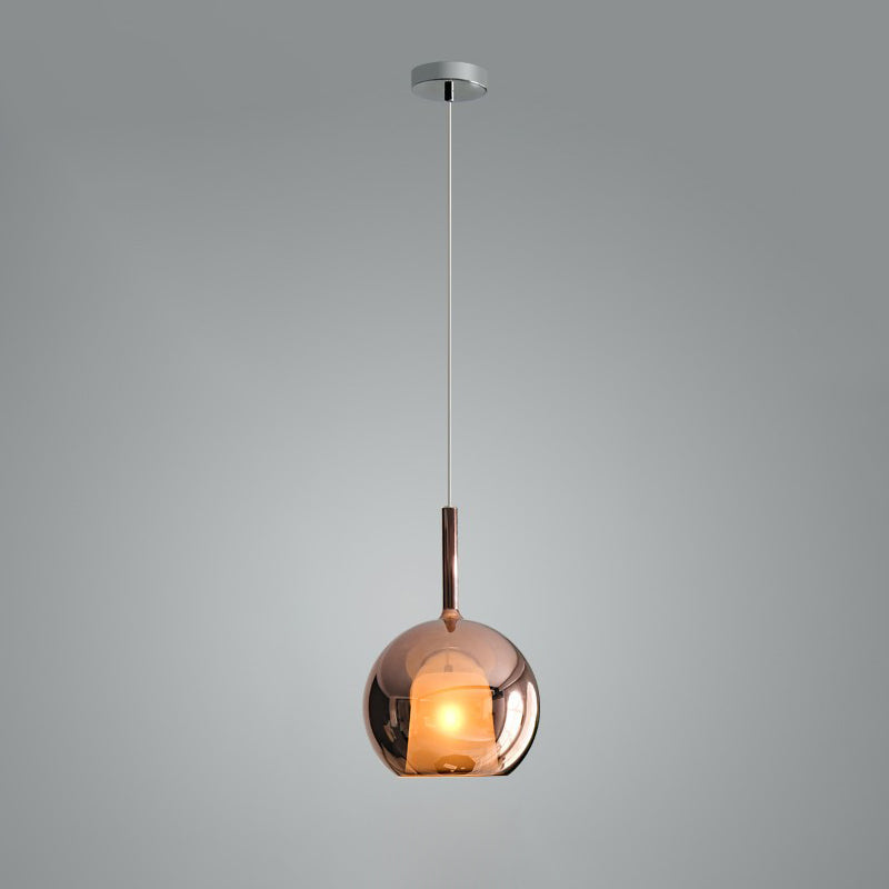 Blown glass globe pendant light with replaceable G4 bulb