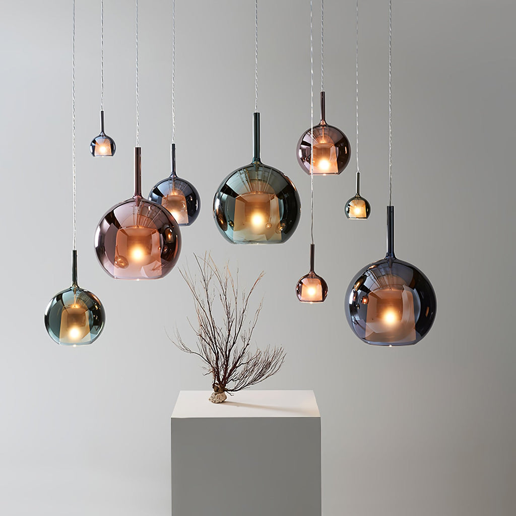 Glo Pendellampe, Tonet Blæst Glasglobus, G4 LED, Dæmpbar