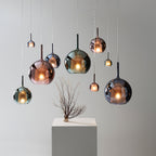Glo Pendellampe, Tonet Blæst Glasglobus, G4 LED, Dæmpbar