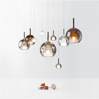Glo Pendellampe, Tonet Blæst Glasglobus, G4 LED, Dæmpbar
