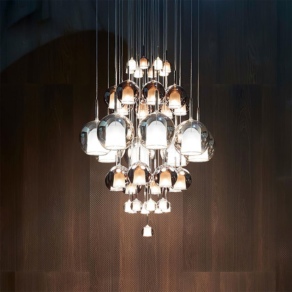 Glo Pendellampe, Tonet Blæst Glasglobus, G4 LED, Dæmpbar