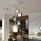 Glo Pendellampe, Tonet Blæst Glasglobus, G4 LED, Dæmpbar