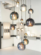 Glo Pendellampe, Tonet Blæst Glasglobus, G4 LED, Dæmpbar