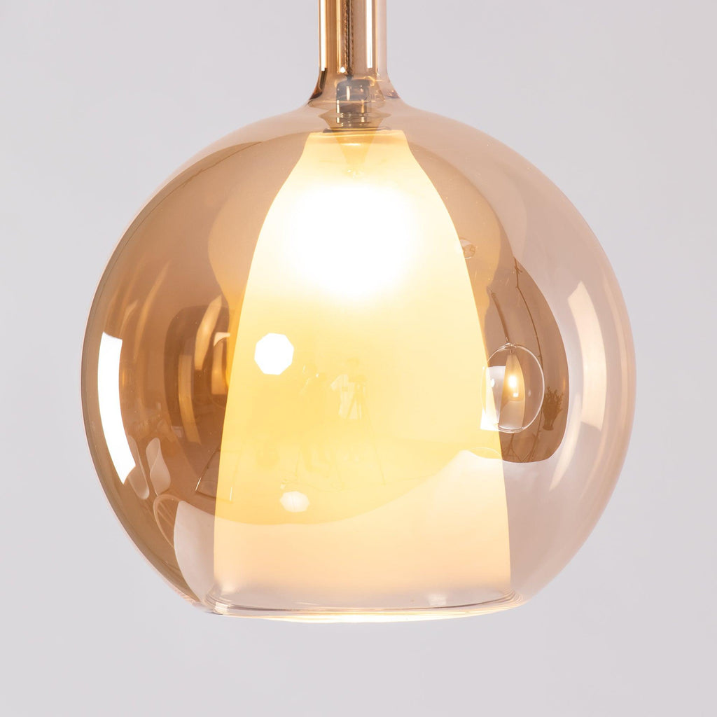Glo Pendellampe, Tonet Blæst Glasglobus, G4 LED, Dæmpbar