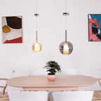 Glo Pendellampe, Tonet Blæst Glasglobus, G4 LED, Dæmpbar