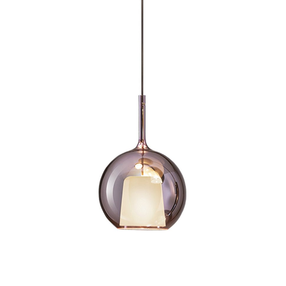Glo Pendellampe, Tonet Blæst Glasglobus, G4 LED, Dæmpbar