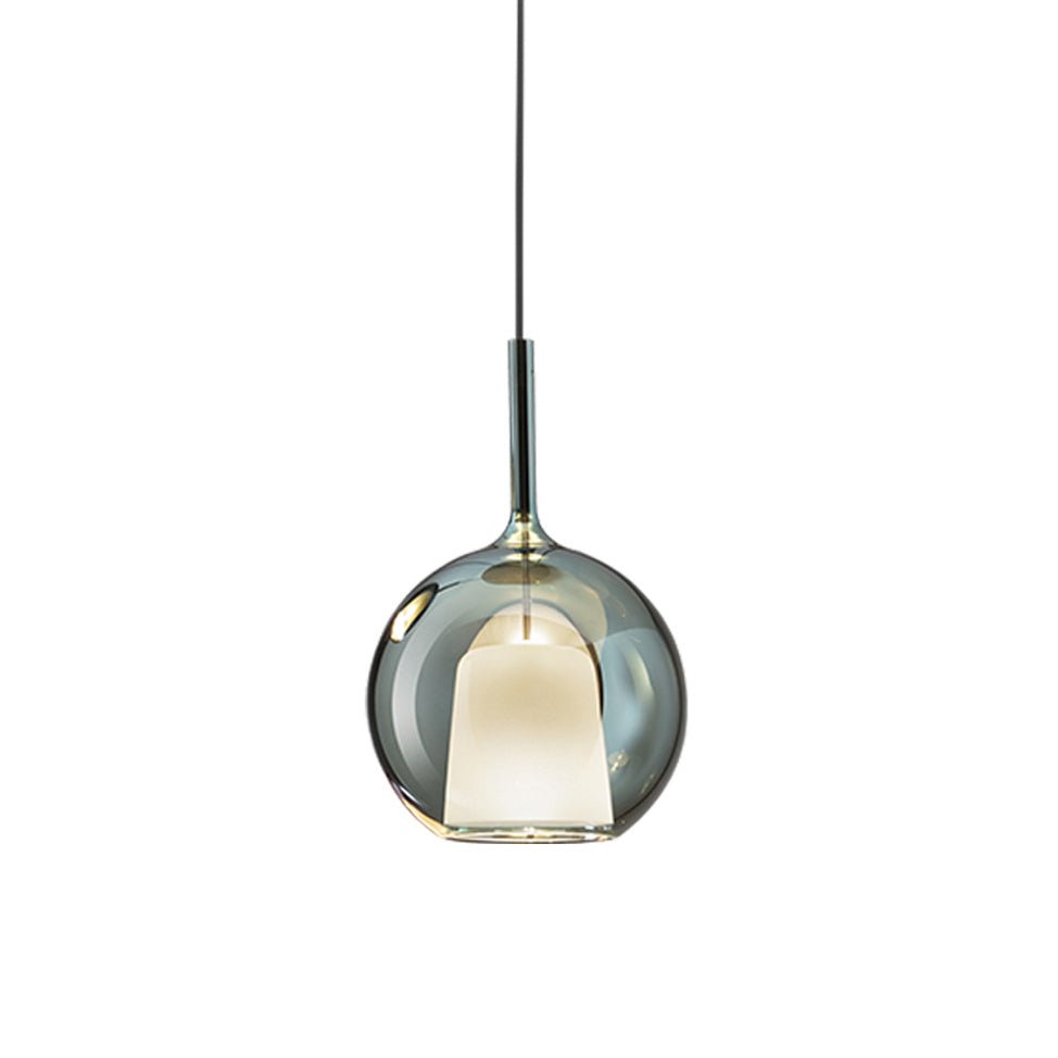 Glo Pendellampe, Tonet Blæst Glasglobus, G4 LED, Dæmpbar