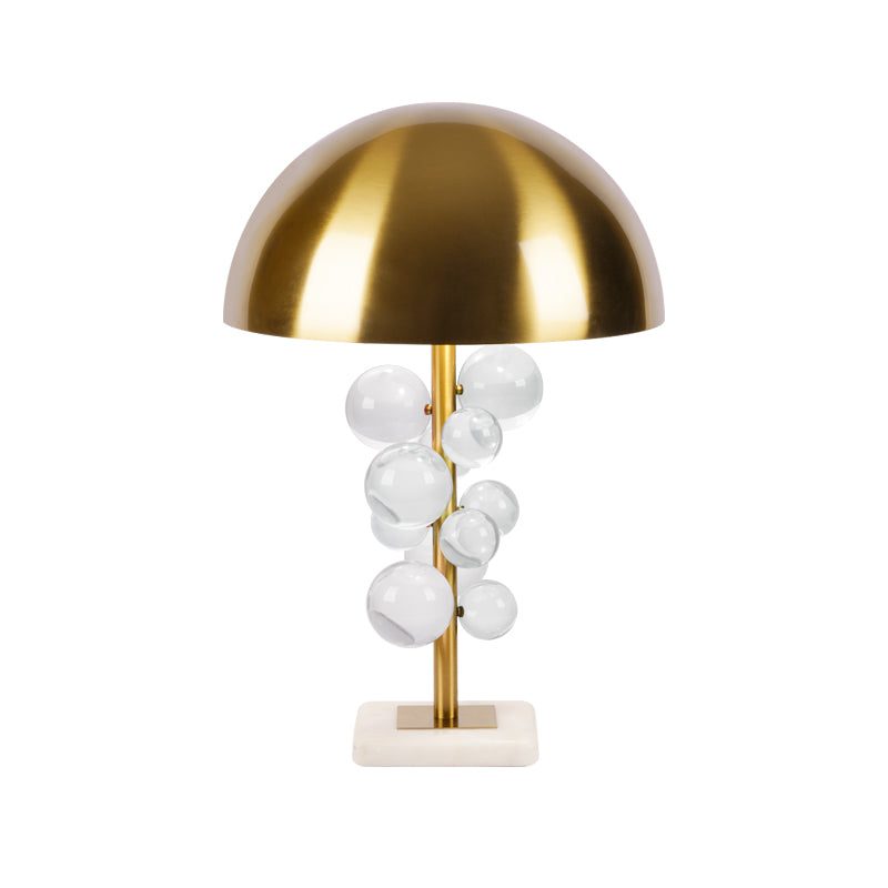 Globo table lamp with clustered glass spheres and gold stem
