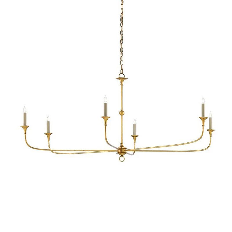 Candle chandelier gold leaf finish detail