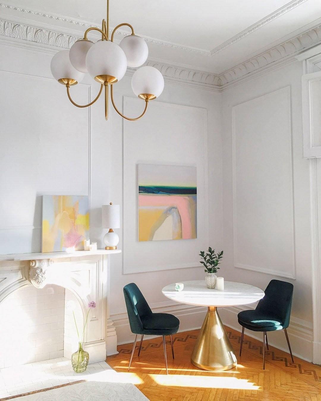 Gooseneck Chandelier, Wrought Iron, White Glass Globes, E14