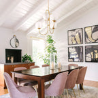 Gooseneck Chandelier, Wrought Iron, White Glass Globes, E14