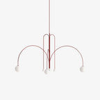 Glass pendant light glowing warmly in a contemporary interior