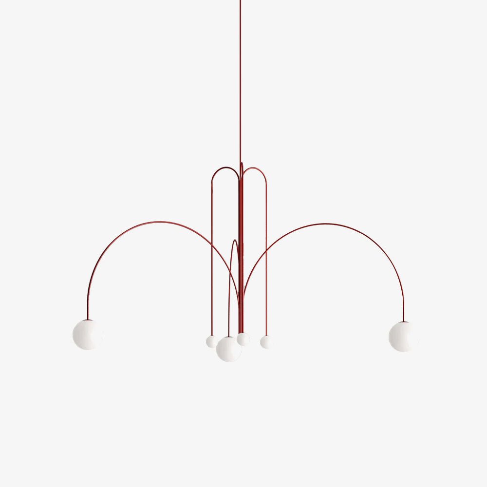 Glass pendant light glowing warmly in a contemporary interior