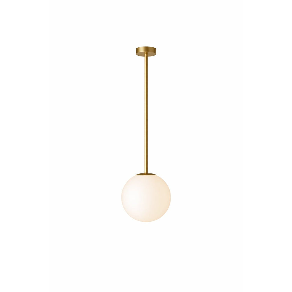 Gran Finale pendant light with white glass shades and metal frame