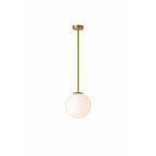 Gran Finale pendant light with white glass shades and metal frame