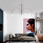 Six-head suspension light with sculptural fountain-like silhouette
