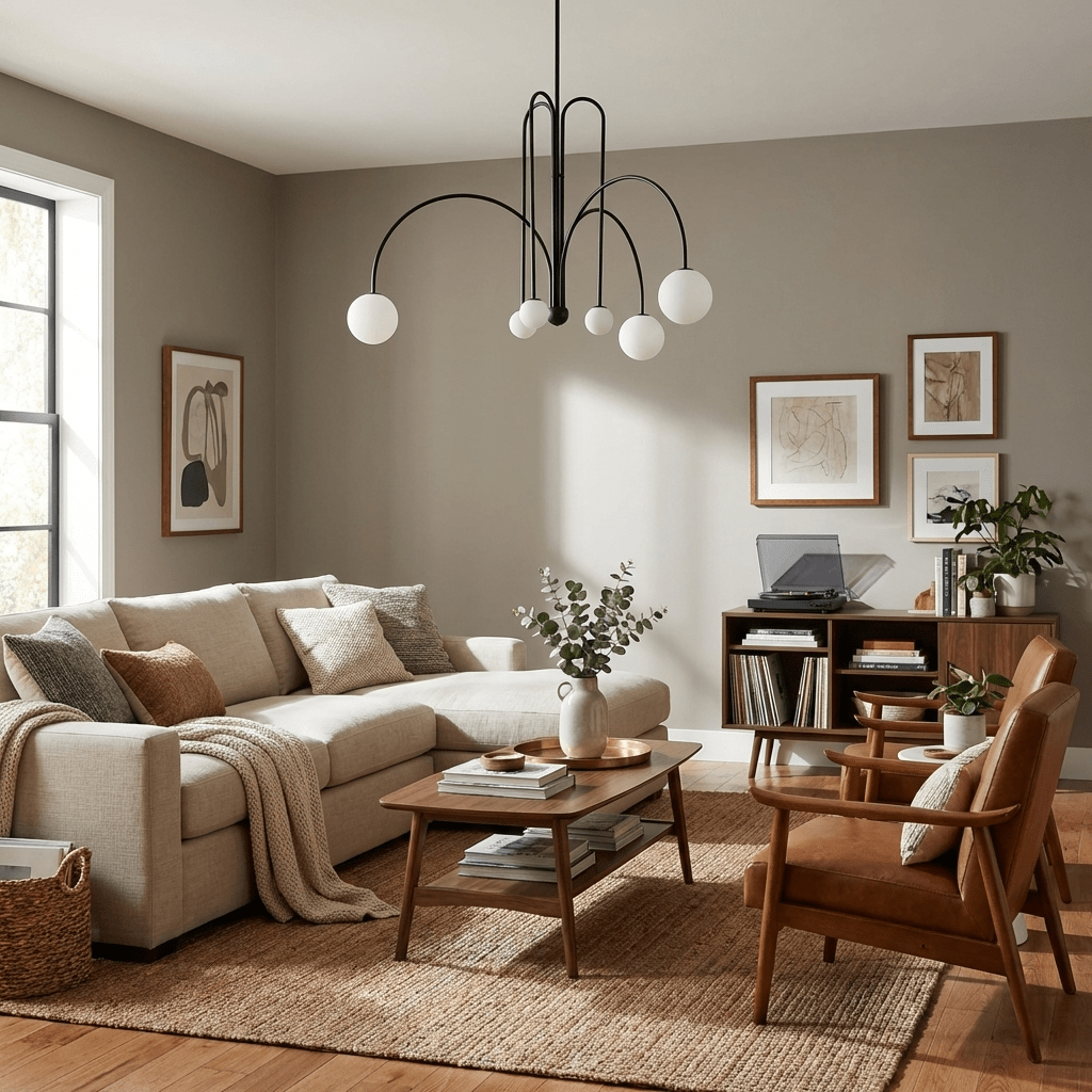 Glass suspension light with multi-directional shades and metal arms