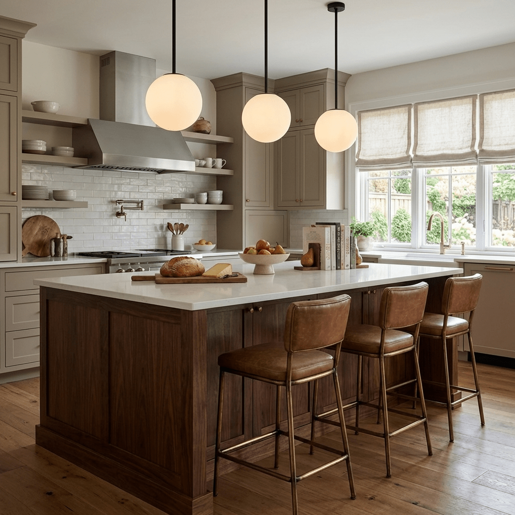 Six-head glass pendant light with sculptural fountain-like form