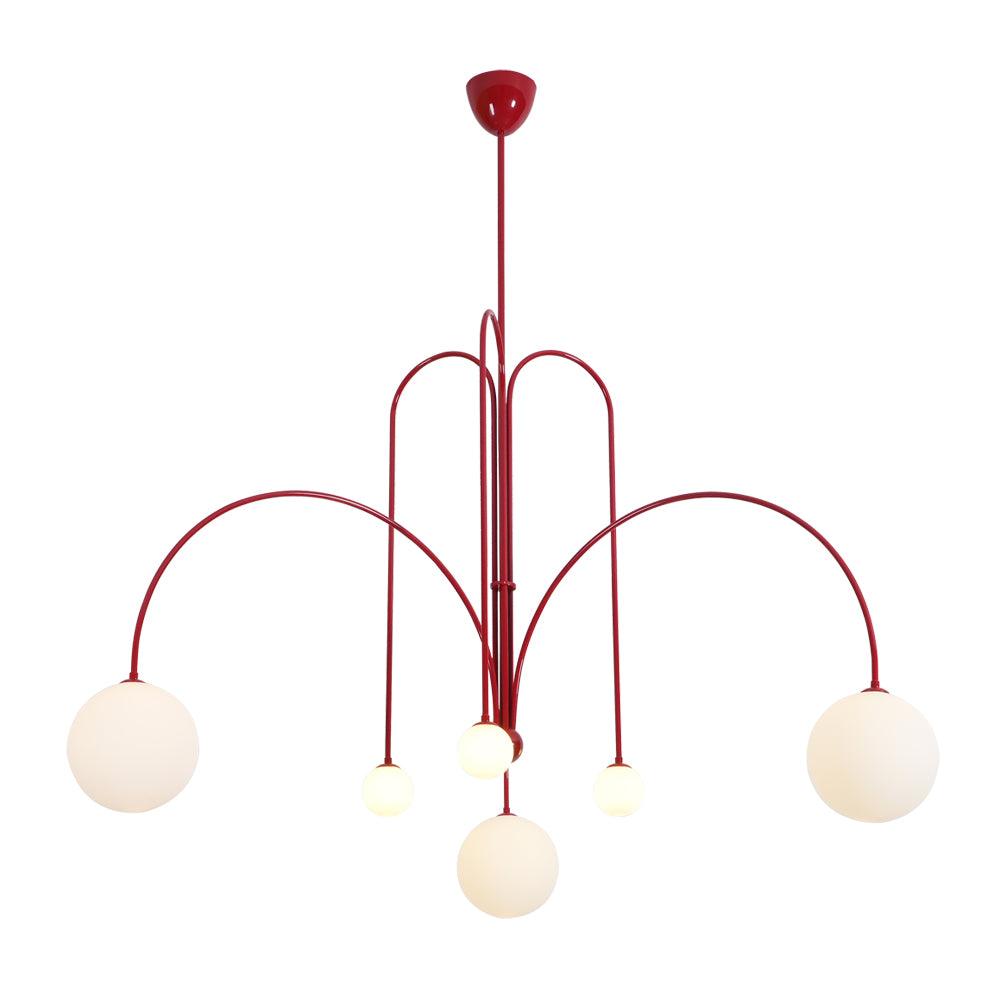 Pendant Light, Gran Finale 6-Head Glass Suspension, G9, Hardwired