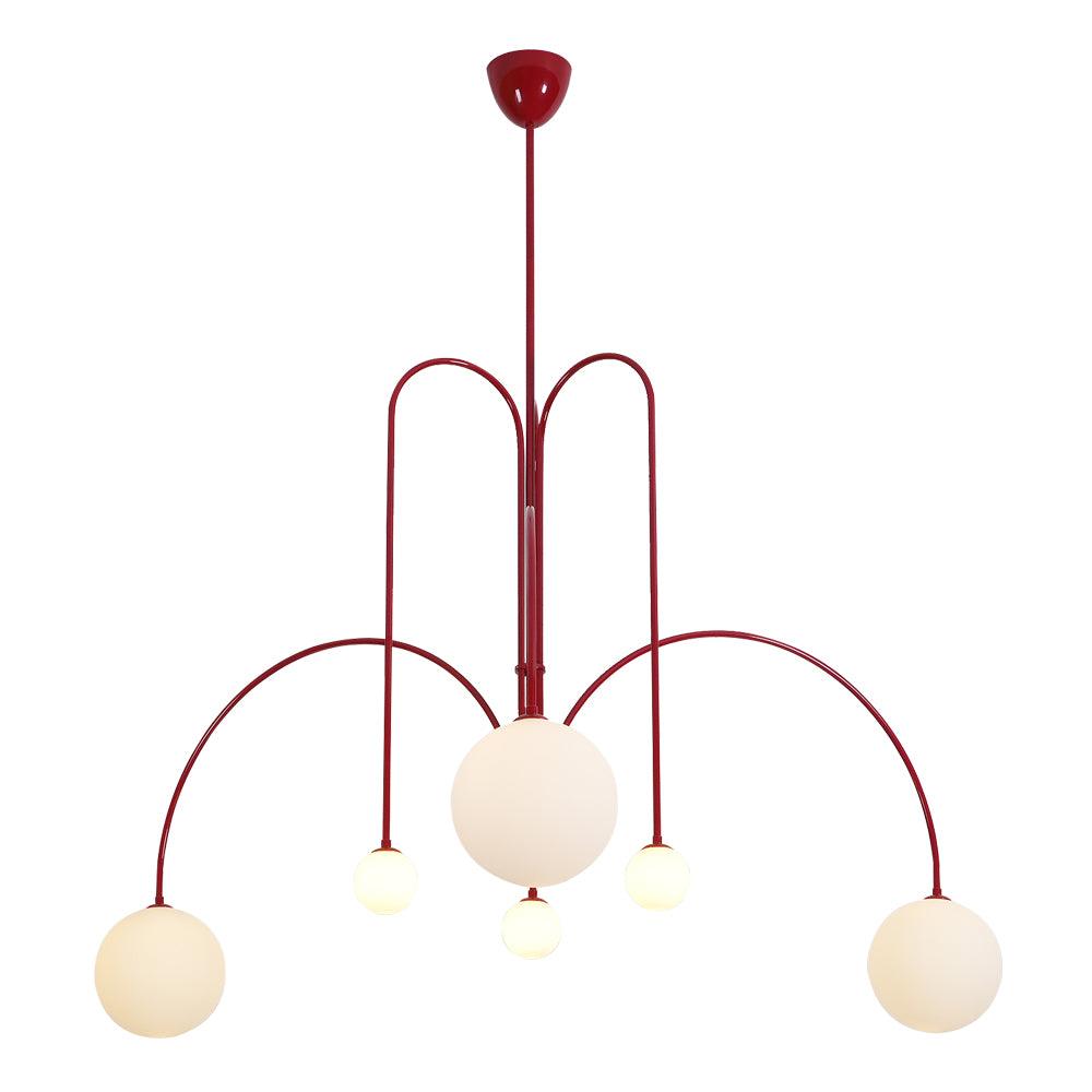 Pendant Light, Gran Finale 6-Head Glass Suspension, G9, Hardwired