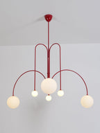 Pendant Light, Gran Finale 6-Head Glass Suspension, G9, Hardwired