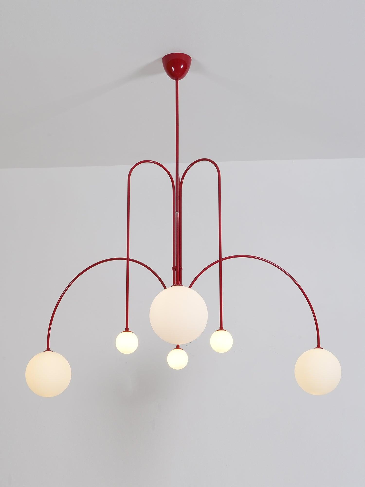 Pendant Light, Gran Finale 6-Head Glass Suspension, G9, Hardwired