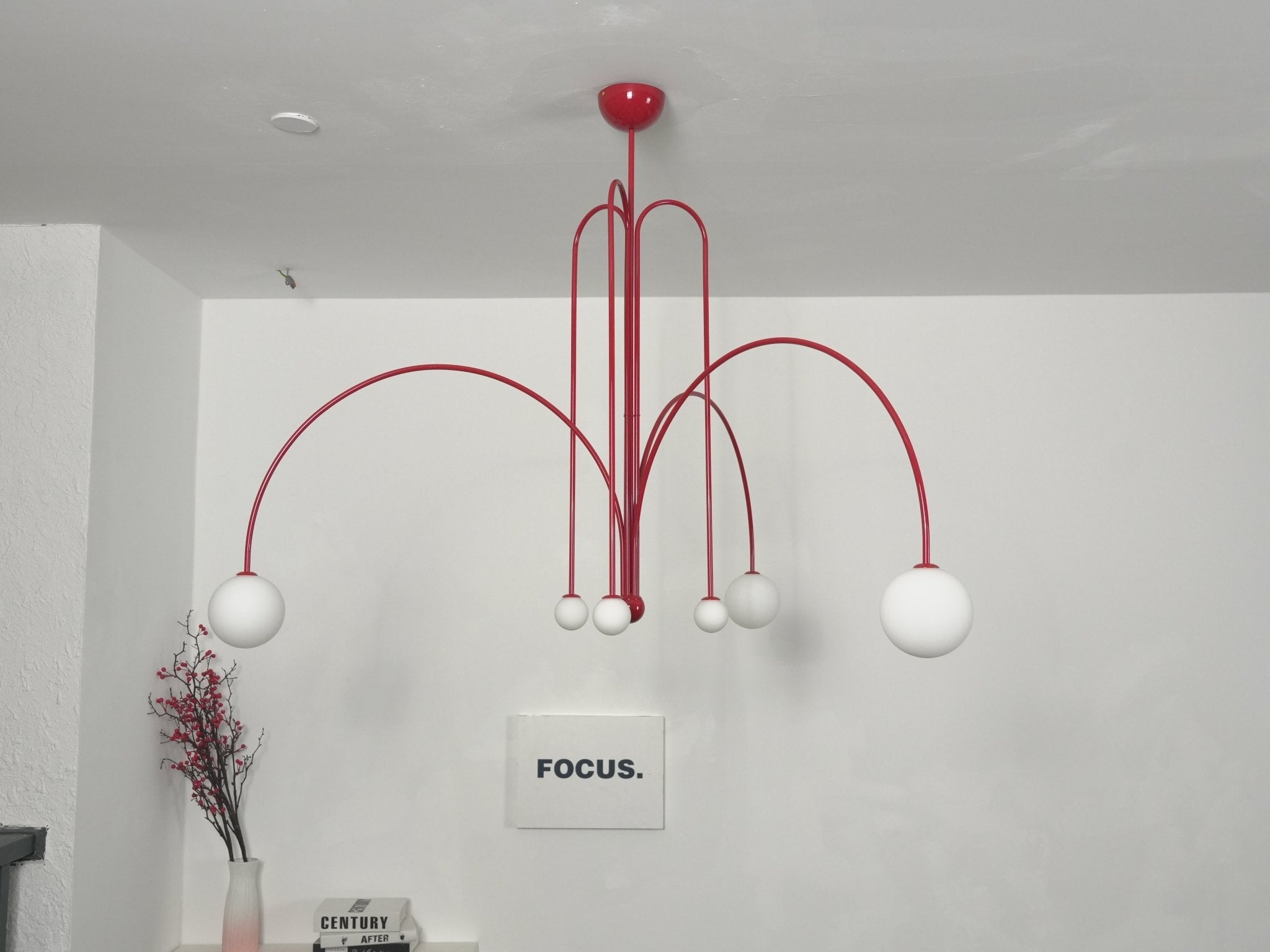 Pendant Light, Gran Finale 6-Head Glass Suspension, G9, Hardwired