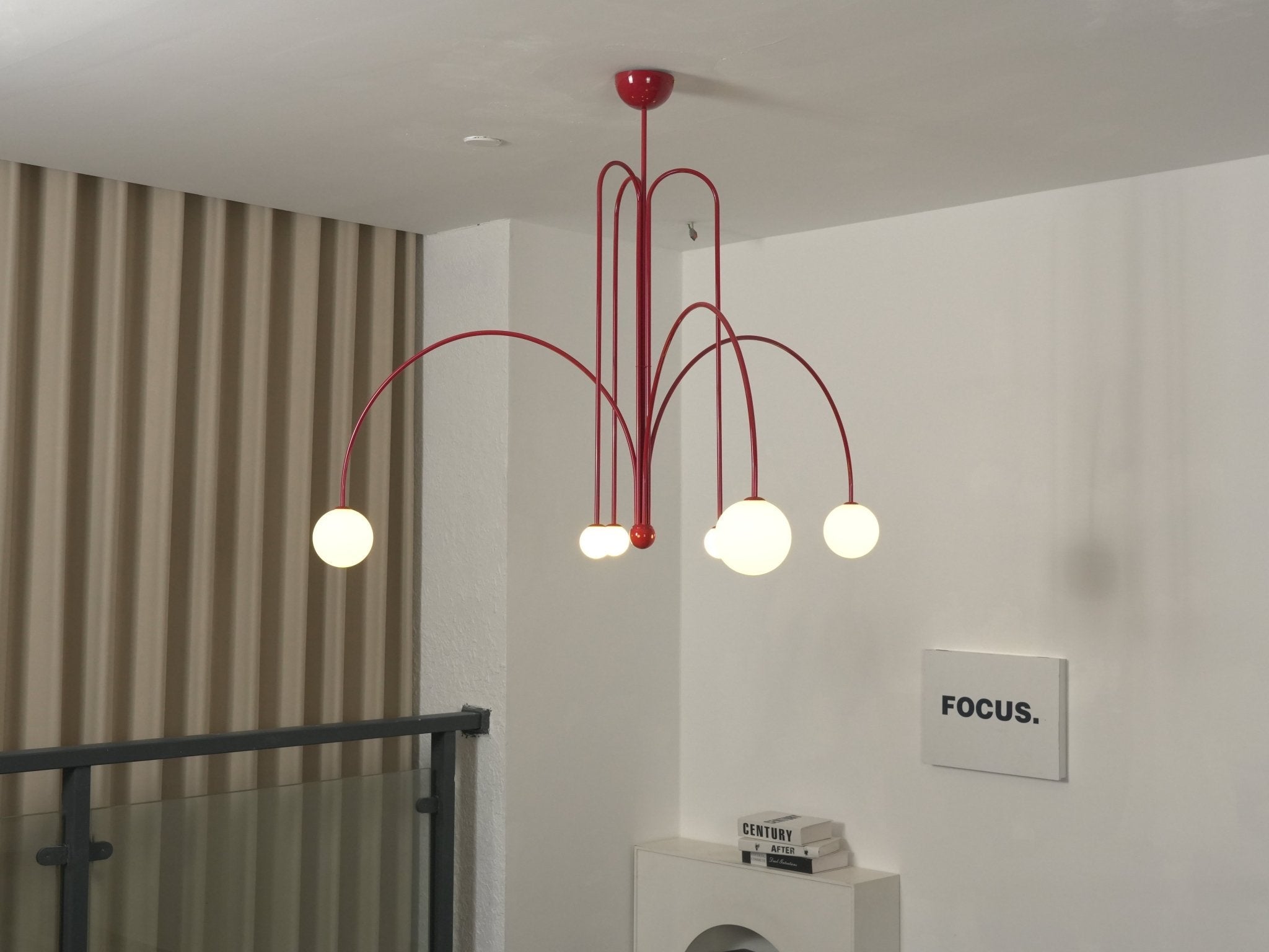 Pendant Light, Gran Finale 6-Head Glass Suspension, G9, Hardwired