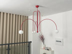 Pendant Light, Gran Finale 6-Head Glass Suspension, G9, Hardwired