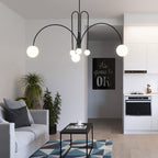 Pendant Light, Gran Finale 6-Head Glass Suspension, G9, Hardwired