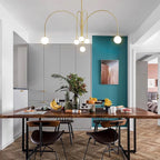 Pendant Light, Gran Finale 6-Head Glass Suspension, G9, Hardwired