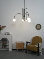 Pendant Light, Gran Finale 6-Head Glass Suspension, G9, Hardwired