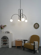 Pendant Light, Gran Finale 6-Head Glass Suspension, G9, Hardwired