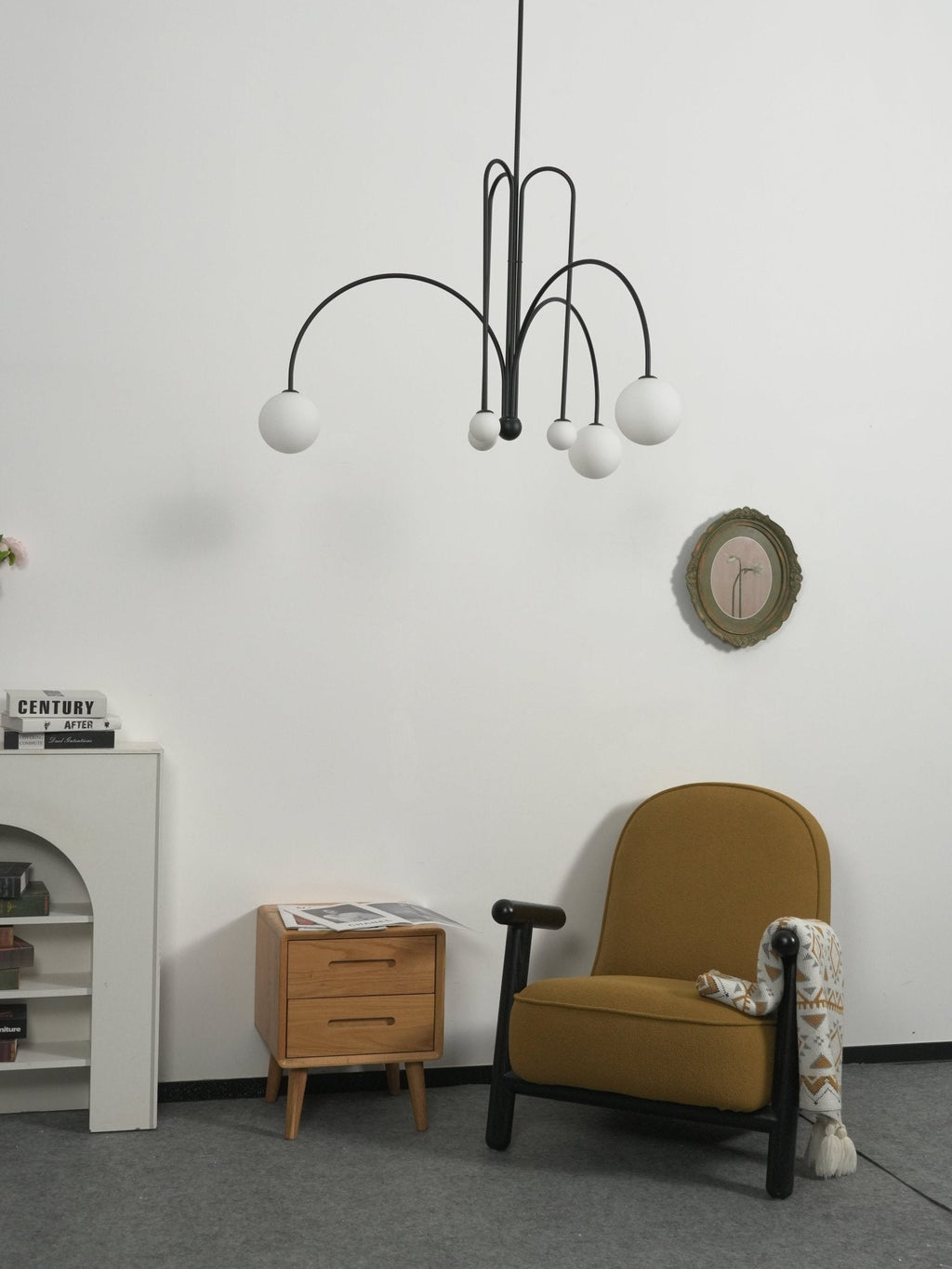 Pendant Light, Gran Finale 6-Head Glass Suspension, G9, Hardwired