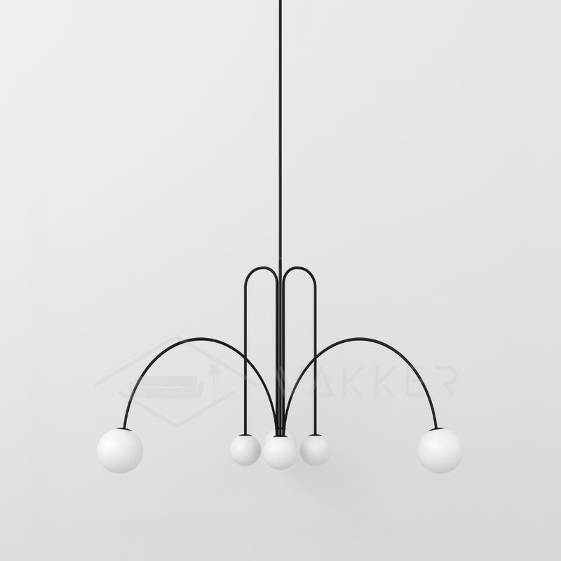 Pendant Light, Gran Finale 6-Head Glass Suspension, G9, Hardwired