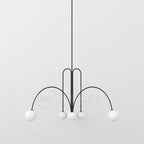 Pendant Light, Gran Finale 6-Head Glass Suspension, G9, Hardwired