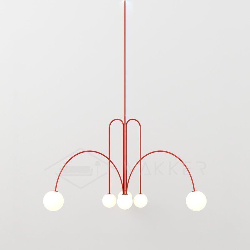 Pendant Light, Gran Finale 6-Head Glass Suspension, G9, Hardwired