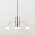Pendant Light, Gran Finale 6-Head Glass Suspension, G9, Hardwired