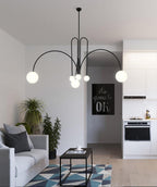 Pendant Light, Gran Finale 6-Head Glass Suspension, G9, Hardwired
