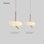Dimension diagram for the Clérachic pebble pendant comparing two shade sizes: Dia. 41cm (≈16.1″) and Dia. 22cm (≈8.7″).