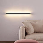 Udendørs veranda lampe, Zebadi lineær LED vægarmatur i sort