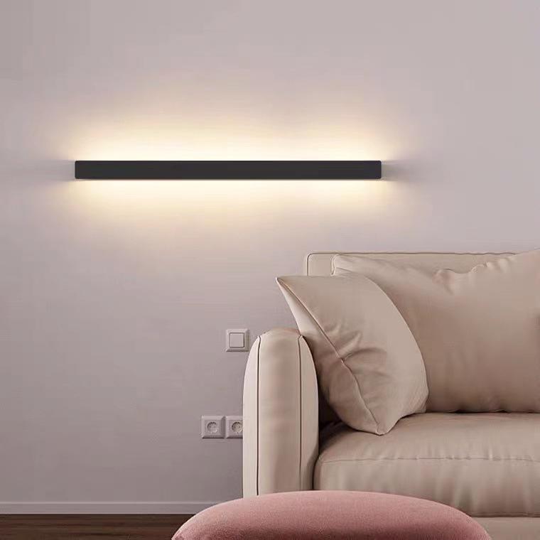 Udendørs veranda lampe, Zebadi lineær LED vægarmatur i sort