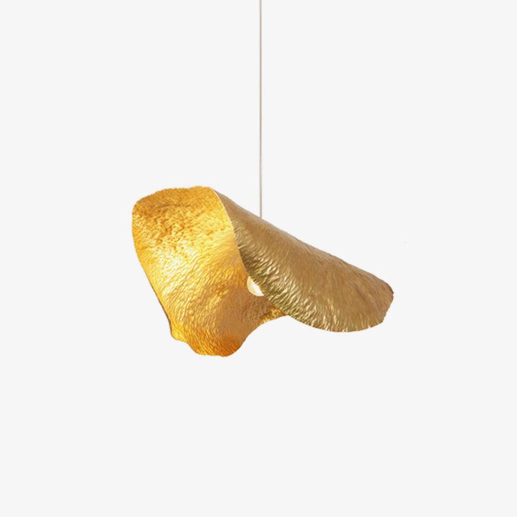 This Clérachic hammered brass pendant is shown lit and cut out against a plain white background.