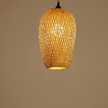 12-Inch Bamboo Lantern Pendant Light, Handwoven Tall Shade Design