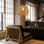 Suspension en bambou tissé durable, abat-jour cloche bohème  