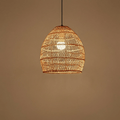Suspension en bambou tissé durable, abat-jour cloche bohème  
